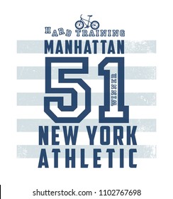 Typographic vector illustration of bike  and new york theme