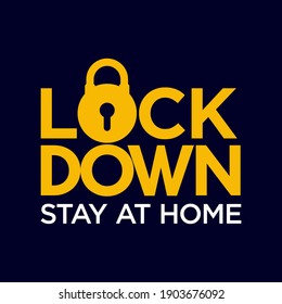 Typographic vector illustration of a city lockdown to stop virus transmission. Suitable for campaign to combat epidemics of infectious diseases and dangerous viruses. Corona virus campaign.
