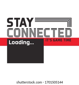Typographic vector illustration of computer game theme for t shirt graphics