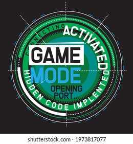 Typographic vector illustration of computer game theme . t shirt graphics