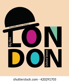 typographic vector illustration of london theme.t-shirt graphics