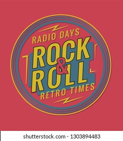Typographic vector illustration of music theme badge