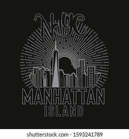 typographic vector illustration of new york silhouette