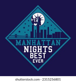 Typographic vector  illustration of new york manhattan.  t shirt graphic . print
