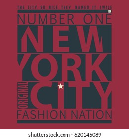 typographic vector illustration of new york theme. tee shirt graphics