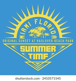  typographic vector illustration pf miami and summer theme