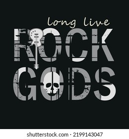 Typographic vector illustration of rock music theme. 