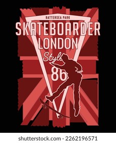 Typographic vector illustration of skateboarding and New York theme. t-shirt graphics.