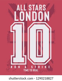 Typographic vector illustration of soccer theme