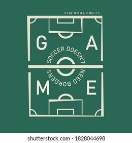 TYpographic vector illustration of soccer theme. t shirt graphics