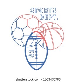 Typographic vector illustration of sport theme. T shirt graphics. 