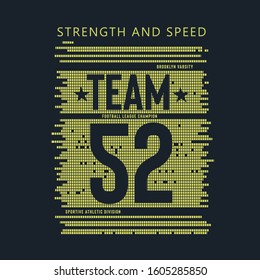 Typographic vector illustration of sport theme.