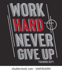 Typographic vector illustration of training and sport theme