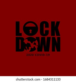 Typographic vector of lock down text