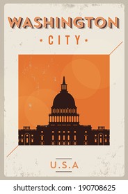 Typographic Washington DC City Poster Design