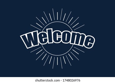 typographic welcome letter with illustration vector art design. 