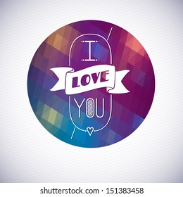 Typographical Background. abstract geometric pattern. I love you