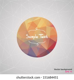 Typographical background, abstract geometric pattern in the circle. Round shape made of triangle. Triangle pattern background, triangle background, vector illustration with plenty space for your text