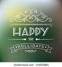 Typographical Background, happy hollidays