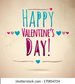 Typographical Background. Happy Valentine's Greeting Card