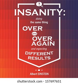 Typographical Background Illustration with quote of Albert EINSTEIN