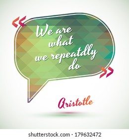 Typographical Background Illustration with quote of Aristotle. Clever idea from the wise, motivating phrase