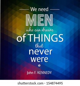 Typographical Background Illustration with quote of John F. Kennedy