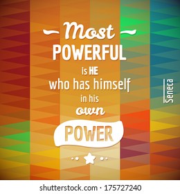 Typographical Background Illustration with quote of Seneca