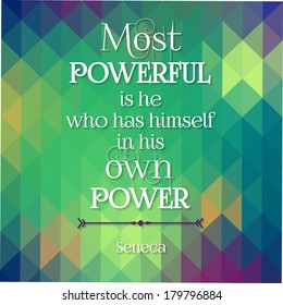 Typographical Background Illustration with quote of Seneca
