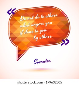 Typographical Background Illustration with quote of Socrates. Clever idea from the wise, motivating phrase