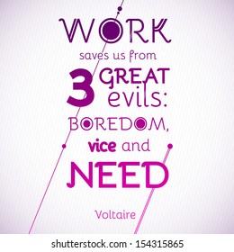 Typographical Background Illustration with quote of Voltaire