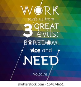 Typographical Background Illustration with quote of Voltaire