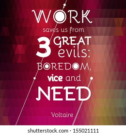 Typographical Background Illustration with quote of Voltaire