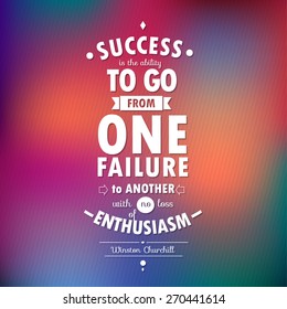 Typographical Background Illustration with quote of Winston Churchill