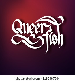 Typographical design concept with calligraphic stylized white inscription on blurred background isolated vector illustration