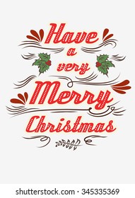 Typographical greeting card. Merry Christmas/Happy new year. Lettering. Can be used as a print  for posters and invitations. Vintage. Hand drawn/Element for design