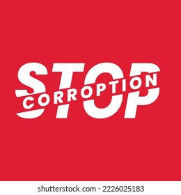 Typographical illustration for celebrating corruption campaigns, this design is suitable for use and printed in various media