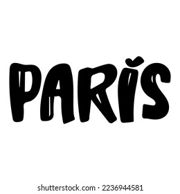 Typographical Retro Style Poster With Paris Symbols And Landmarks
