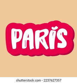 Typographical Retro Style Poster With Paris Symbols And Landmarks.