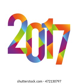 Typographical set of numbers for new year, Vector illustration