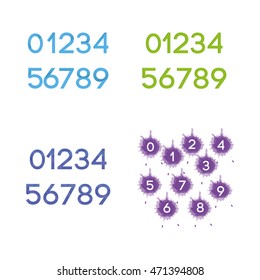 Typographical set of numbers, Vector illustration