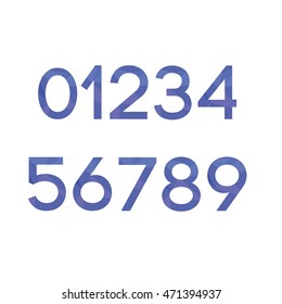Typographical set of numbers, Vector illustration