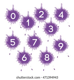 Typographical set of numbers, Vector illustration