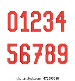 Typographical set of numbers, Vector illustration
