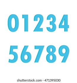 Typographical set of numbers, Vector illustration