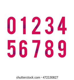 Typographical set of numbers, Vector illustration