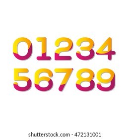 Typographical set of numbers, Vector illustration