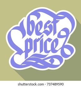 Typographical sticker concept with handwritten calligraphic paper Best Sale inscription isolated vector illustration