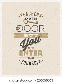 Typographical vector design - quote about a teacher