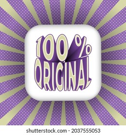 Typography 100% original on white button